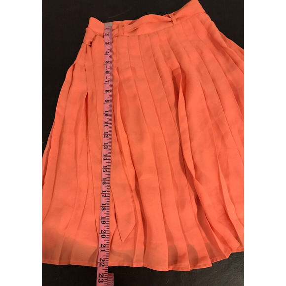 Modcloth Coral Purely Pretty Pleated A-Line Skirt with Belt - Size Extra Small - Picture 8 of 10